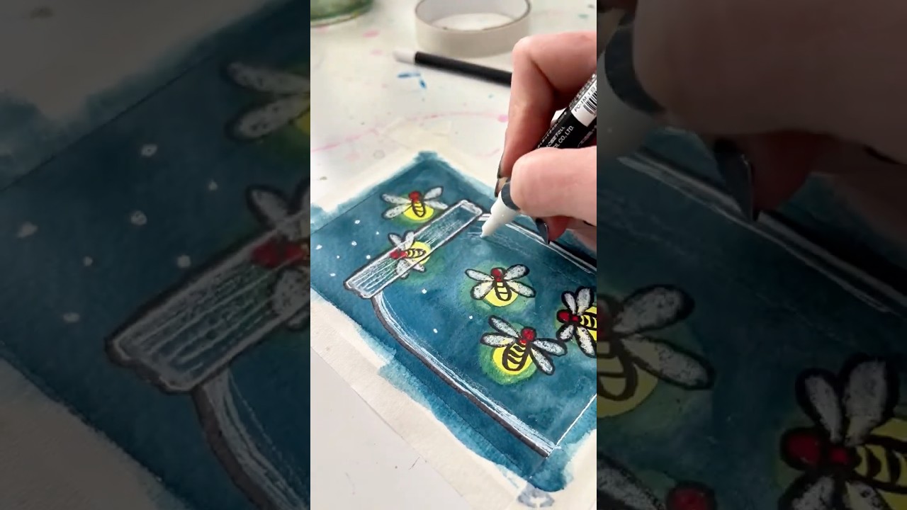 Fireflies in Watercolor