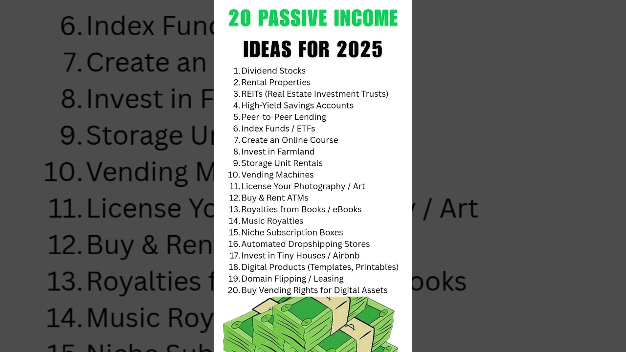 20 PASSIVE INCOME IDEAS FOR 2025 PART 1